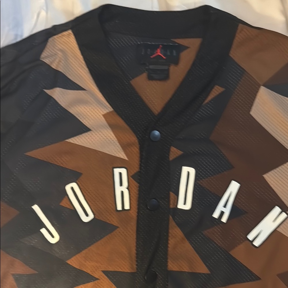Jordan Black and Tan Geometric Jersey